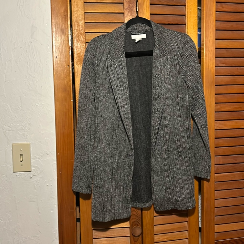 Size 4 Black & Silver Patterned Jacket - H&M